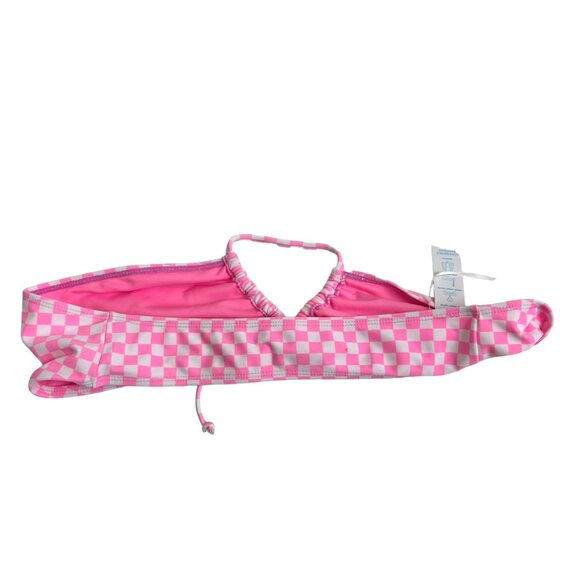 Betty Jade bikini top convertible bandeau halter pink checkered Large strapless - Picture 3 of 5
